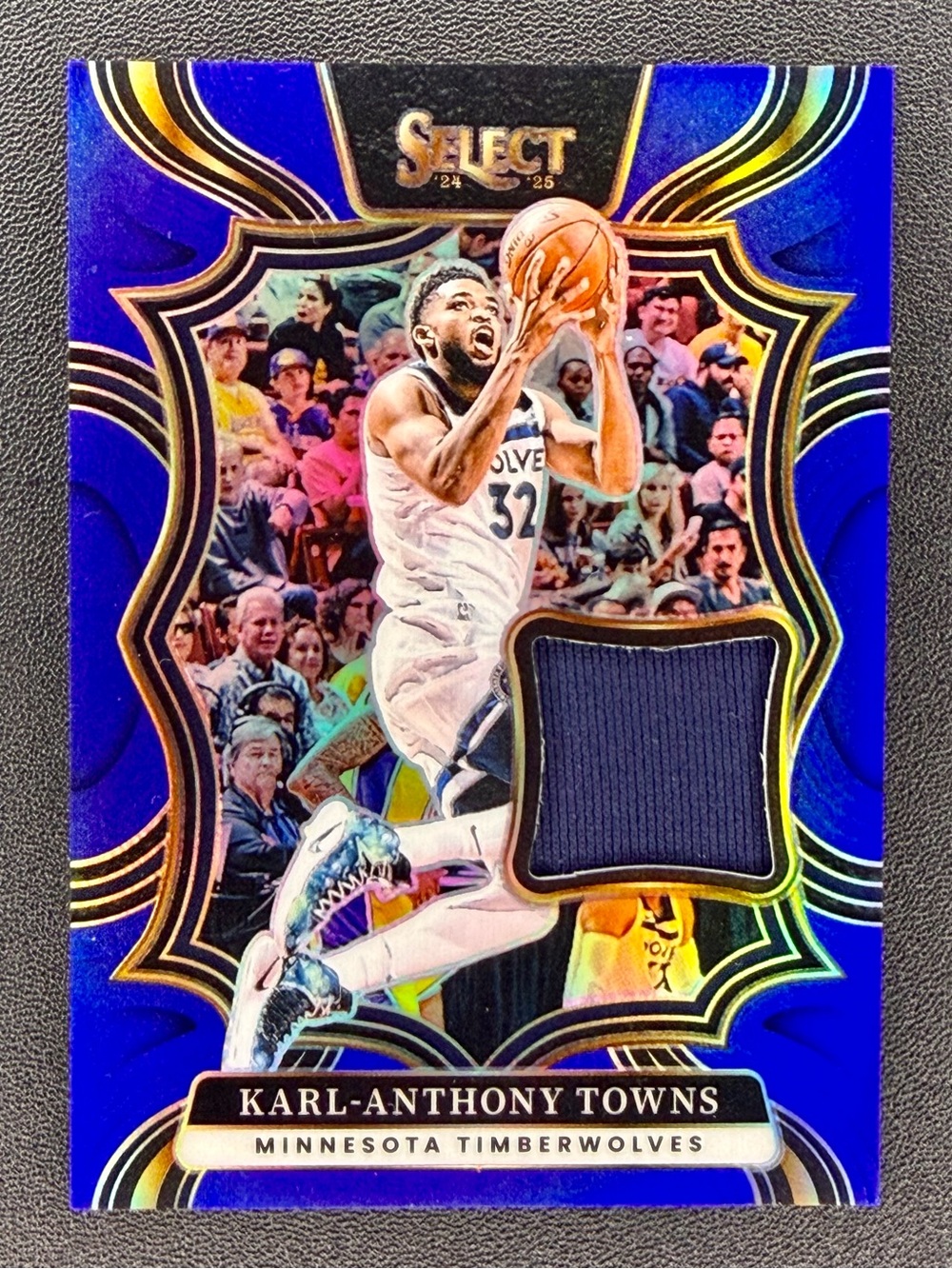 2024-25 Panini Select Prizm Game Worn Patch Karl-Anthony Towns #TM-KAT Blue  /75